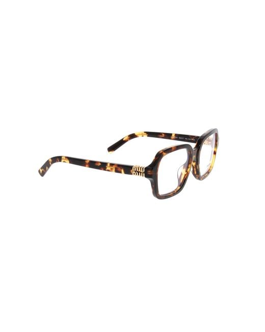 Miu Miu White Eyewear Square Frame Glasses