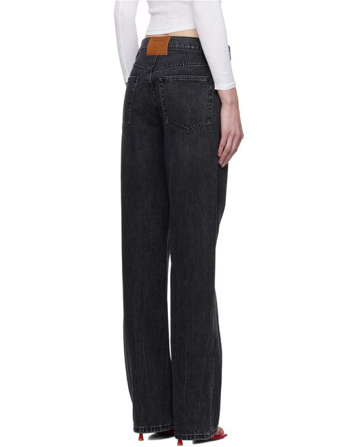 Alexander Wang Black Logo Embroidered Straight Leg Jeans