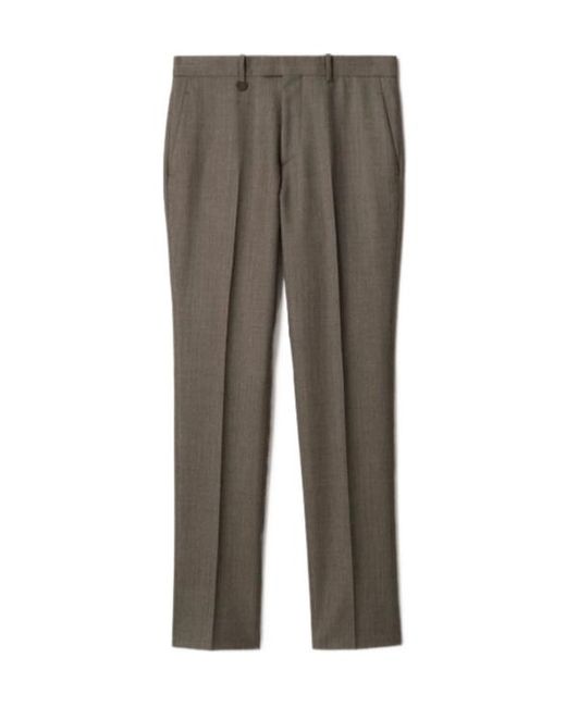 Burberry Gray Sharkskin Wool Tailored Trousers for men
