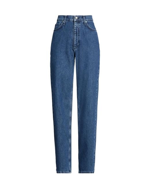 Rag & Bone Blue Plain Colour Straight-Leg Jeans