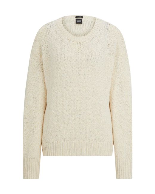 Boss White Crew Neck Knit Sweater