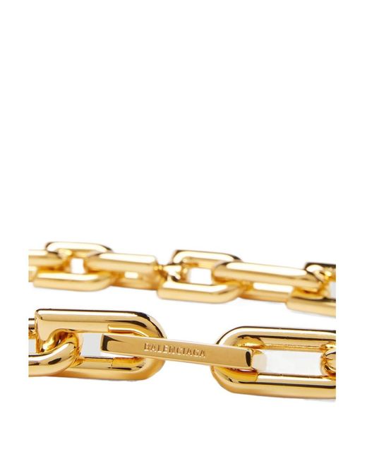 Balenciaga Metallic Chain-Link Logo Engraved Necklace for men
