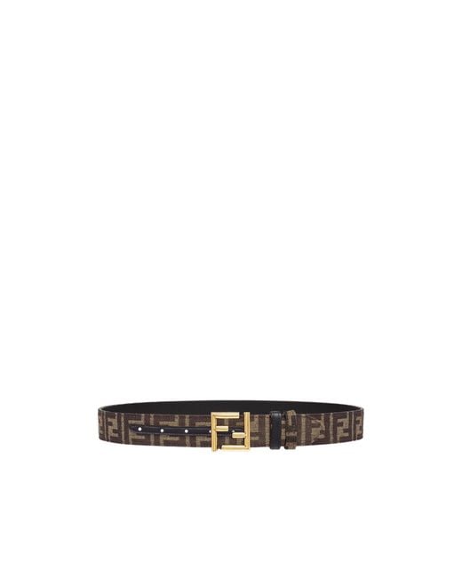 Fendi White Ff Motif Reversible Buckled Belt