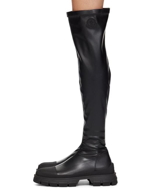 Moncler Black Hevea Over-The-Knee Boots