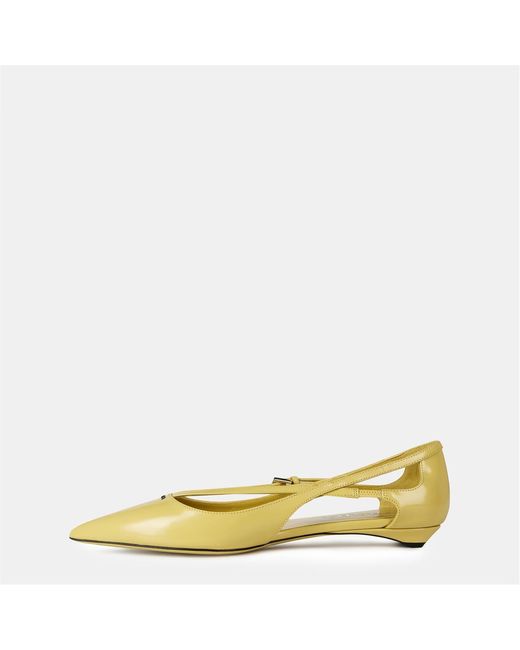 Prada Yellow Openwork Ballet Flats