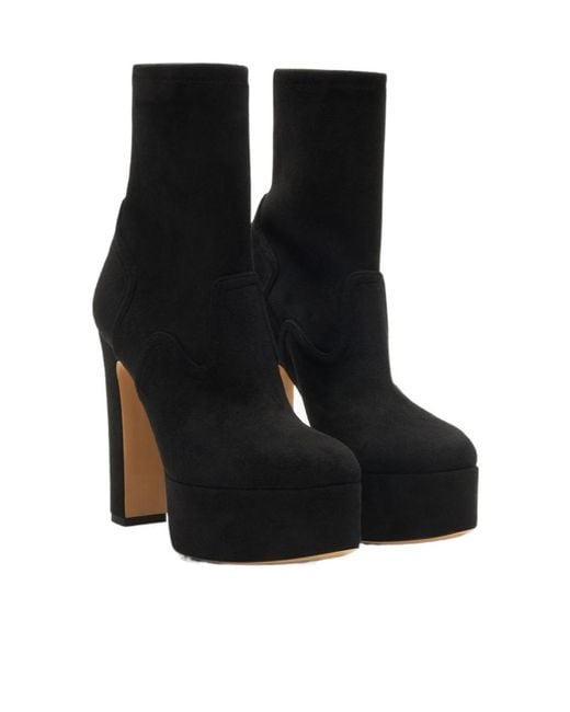 Casadei Black Patty Platform Ankle Boots