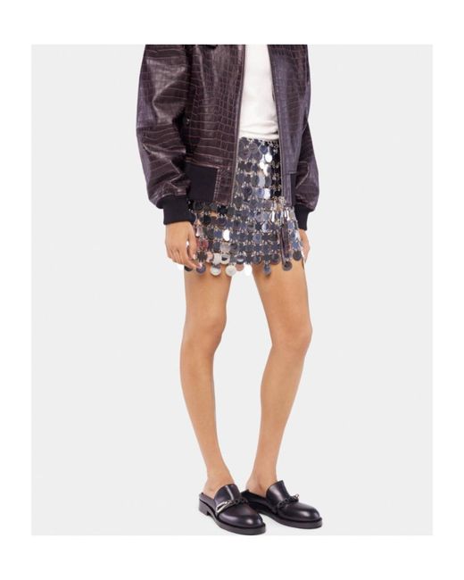 Rabanne Gray Rabanne Disc Mini Skirt