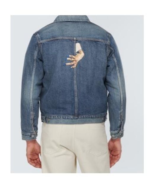 Undercover Blue Beaded Denim Jacket for men