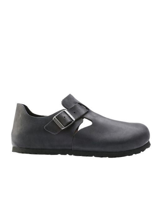 Birkenstock Black London Round Toe Flat Shoes for men