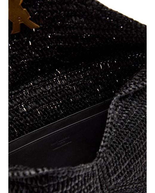 Saint Laurent Black Envelope Suede Pouch