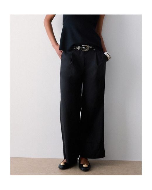 Liu Jo Black Flared Pleated Trousers