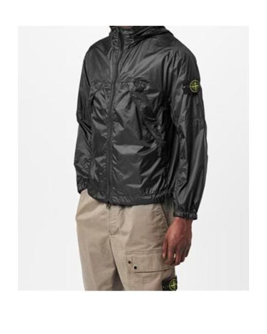 Stone Island Black Rain Jacket for men