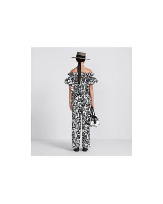 Dior Black Christian All-Over Printed Off-Shoulder Top