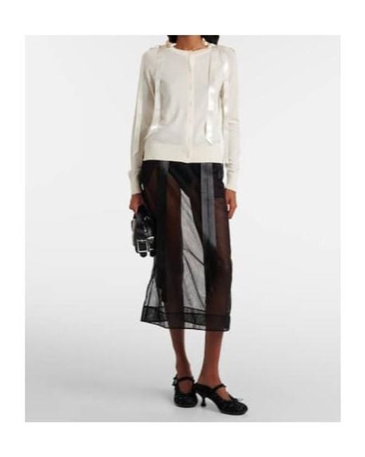 Simone Rocha White Wool And Silk Cardigan