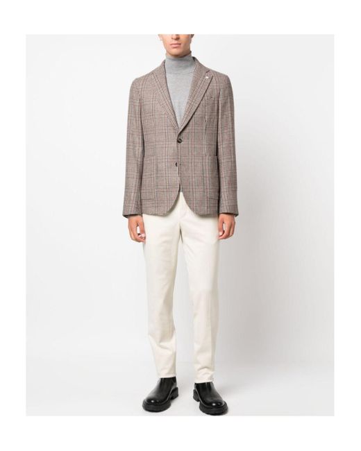 Manuel Ritz Brown Long-Sleeved Suit Coat for men
