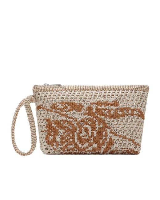 Burberry Natural Ekd Jacquard Zipped Pouch