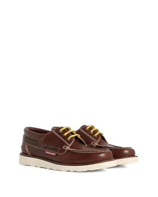DSquared² Brown Round-Toe Loafers for men