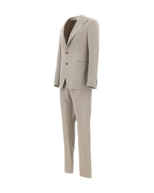 Tagliatore Natural Pinstriped Two-Piece Suit for men
