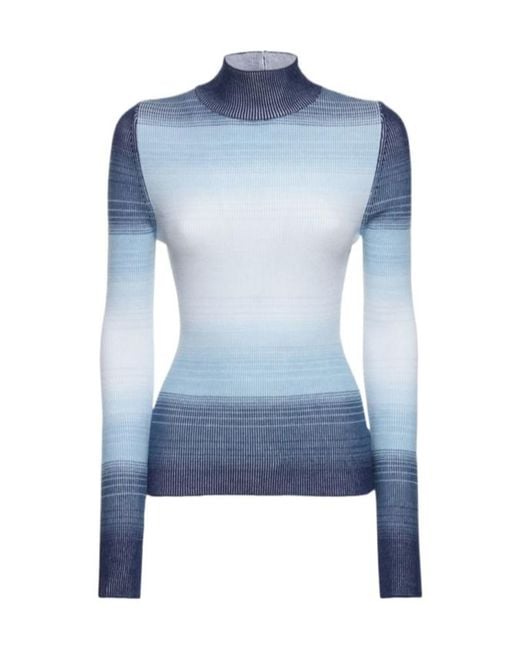 CORDOVA Blue High-Neck Long-Sleeved Knitwear