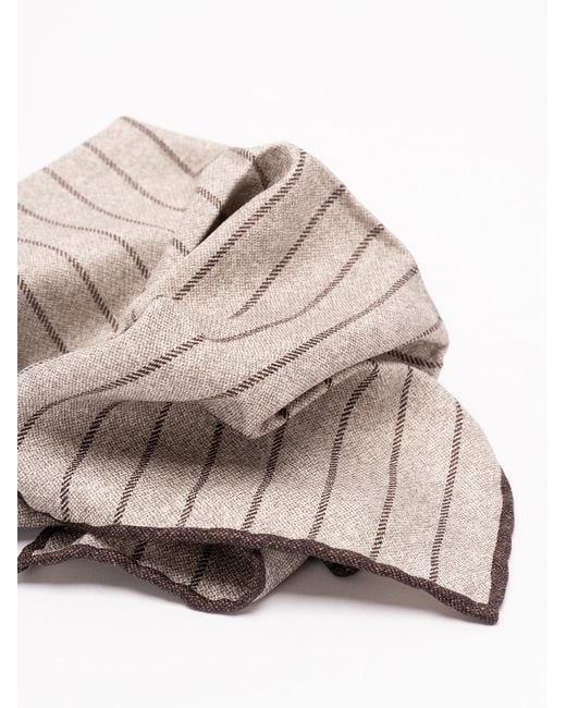 Brunello Cucinelli Pink Striped Pocket Square for men