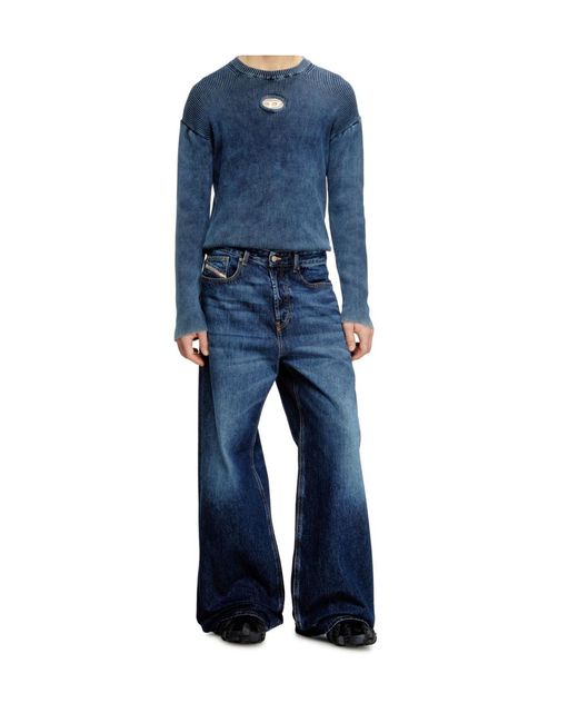 DIESEL Blue K-Darren-D Ribbed Cut-Out Sweater for men