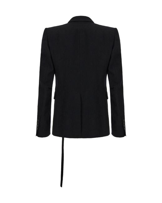 Ann Demeulemeester Black Double-Breasted Blazer for men