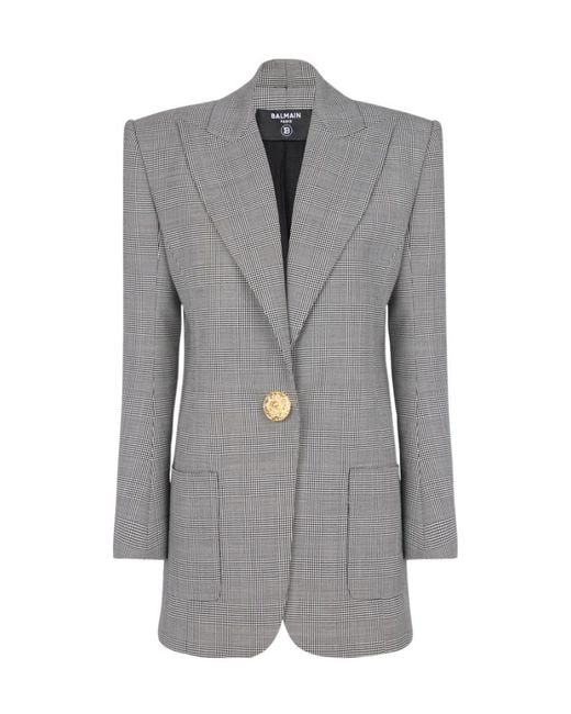 Balmain Gray 1-Button Jacket