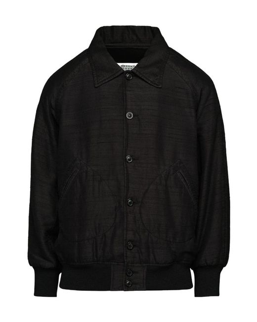 Maison Margiela Black Dupion Bomber Jacket for men