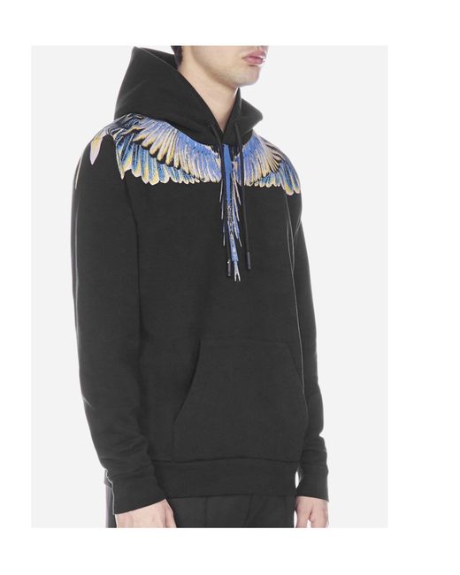 Marcelo Burlon Black Wings Print Hoodie for men