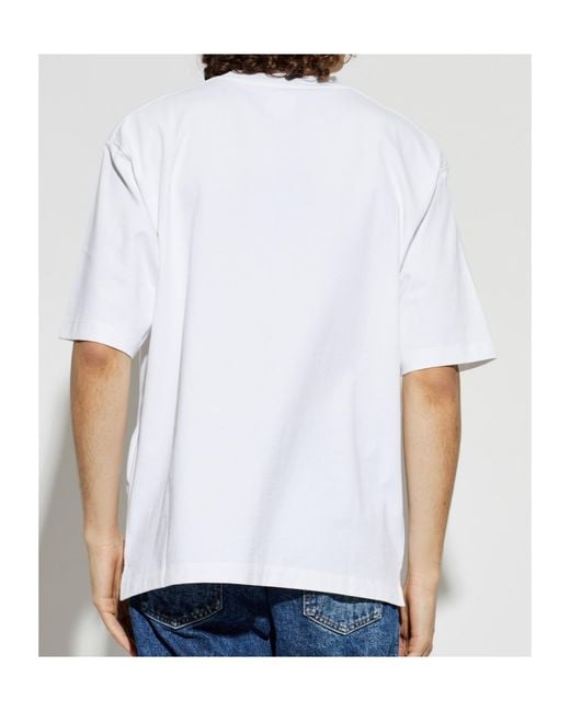 DSquared² White Logo Printed Crewneck T-Shirt for men