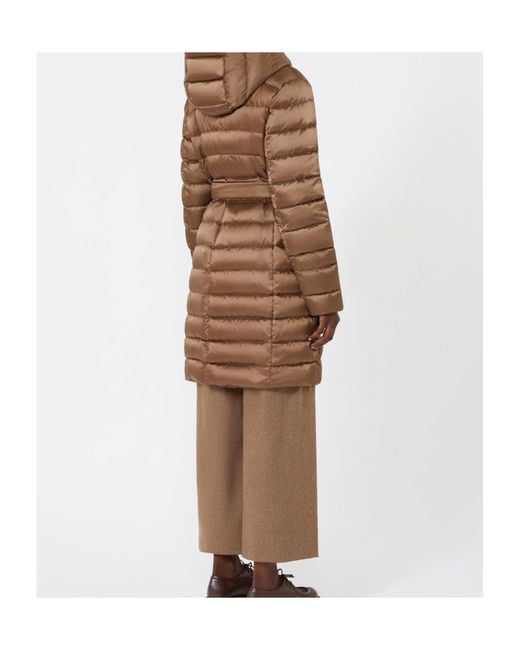 Max Mara Brown The Cube Novef Quilted Down Coat