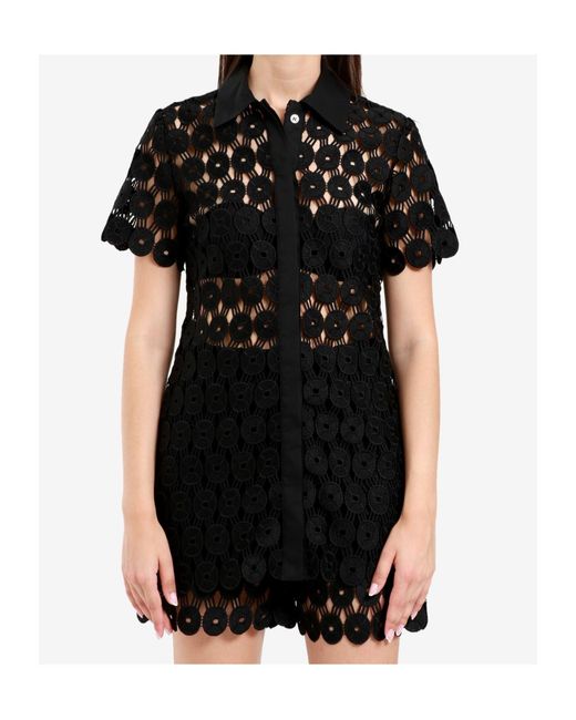 Erika Cavallini Semi Couture Black Short-Sleeved Shirt
