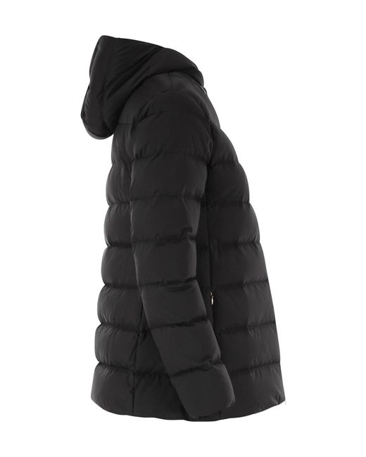 Herno Black Zip-Up Hooded Down Jacket