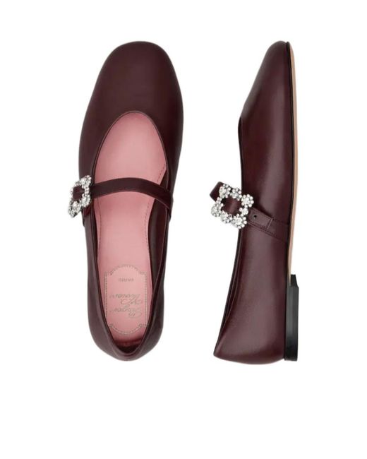 Roger Vivier Brown Efflorescence Mary Jane Shoes