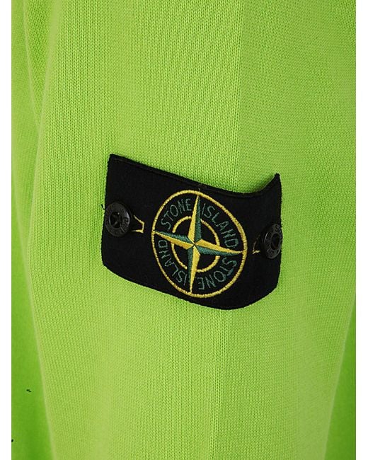 Stone Island Green Compass Patch Crewneck Jumper for men