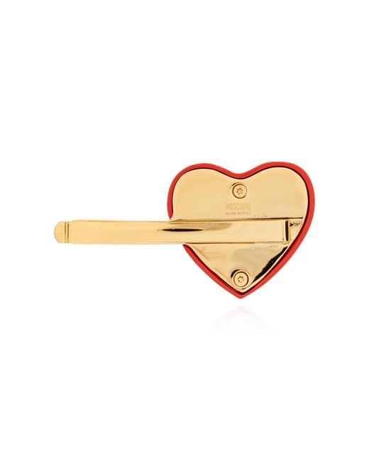 Moschino Red Heart Motif Hair Clip
