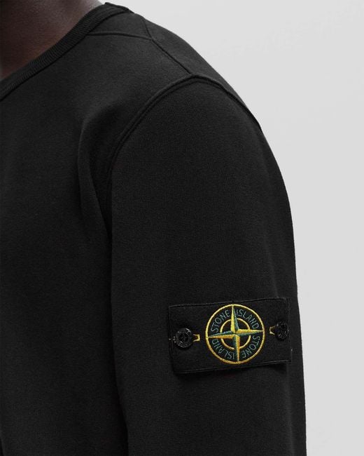 Stone Island Black Compass Patch Crewneck Sweatshirt for men