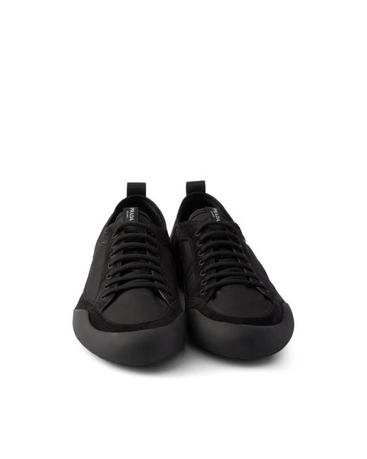 Prada Black Lace-Up Sneakers for men