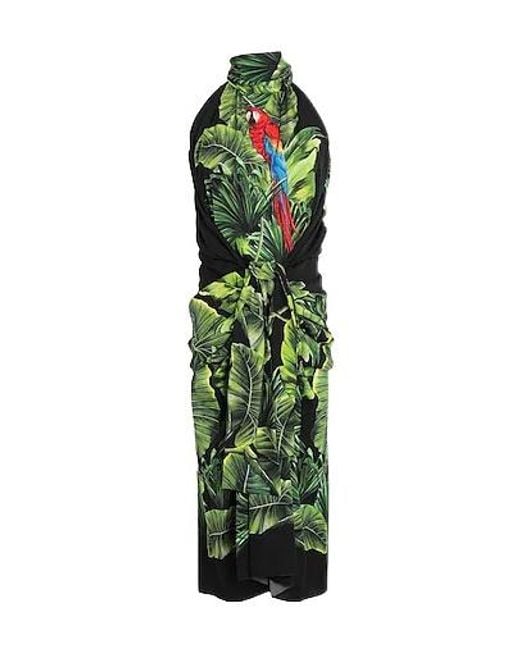 Dolce & Gabbana Green Print Sleeveless Dress