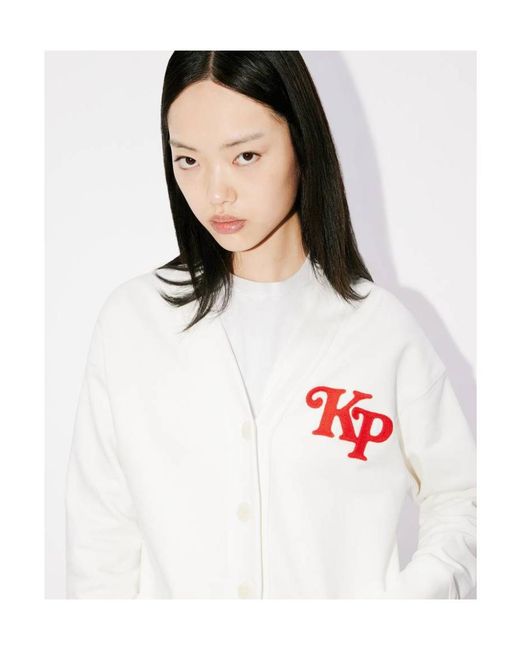 KENZO White By Verdy' Embroidered Sweatshirt Cardigan