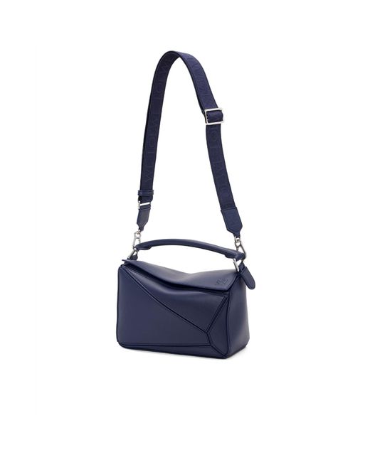 Loewe Blue Anagram Embossed Small Puzzle Bag