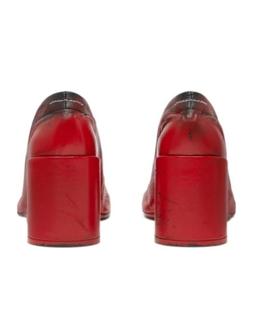 MM6 by Maison Margiela Red Anatomic Block-Heel Pumps