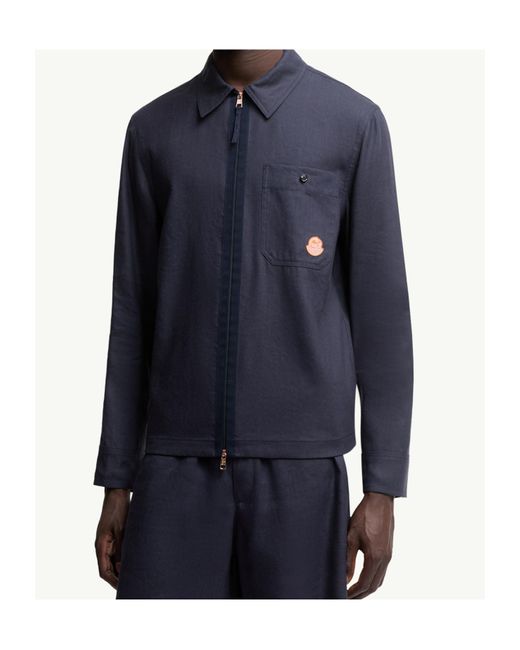 Moncler Blue X Gilga Farm By Donald Glover Linen Blend Shirt for men