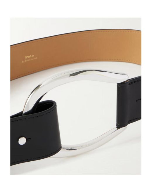 Polo Ralph Lauren White Curved Buckle Leather Belt