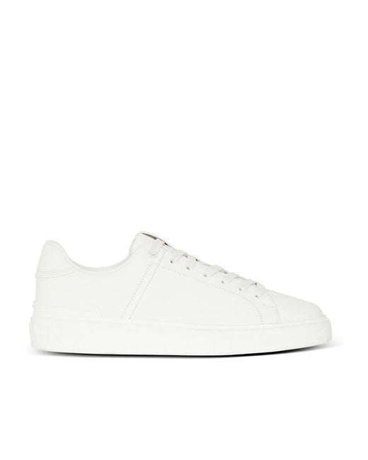 Balmain White B-Court Lace-Up Sneakers for men