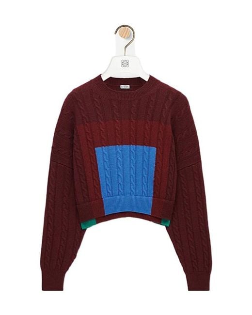 Loewe Red Anagram Patch Cropped Jumper