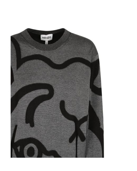KENZO Black Devoré-Effect Cotton Jumper