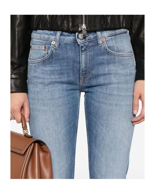 Dondup Blue Reina Straight-Leg Jeans