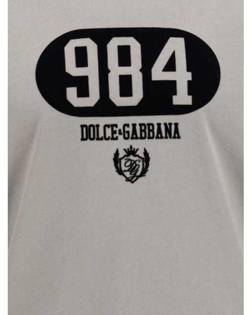 Dolce & Gabbana Gray Logo Printed Crewneck T-Shirt for men