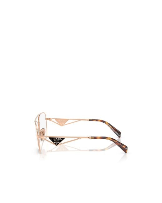 Prada White Eyewear Pilot Frame Glasses